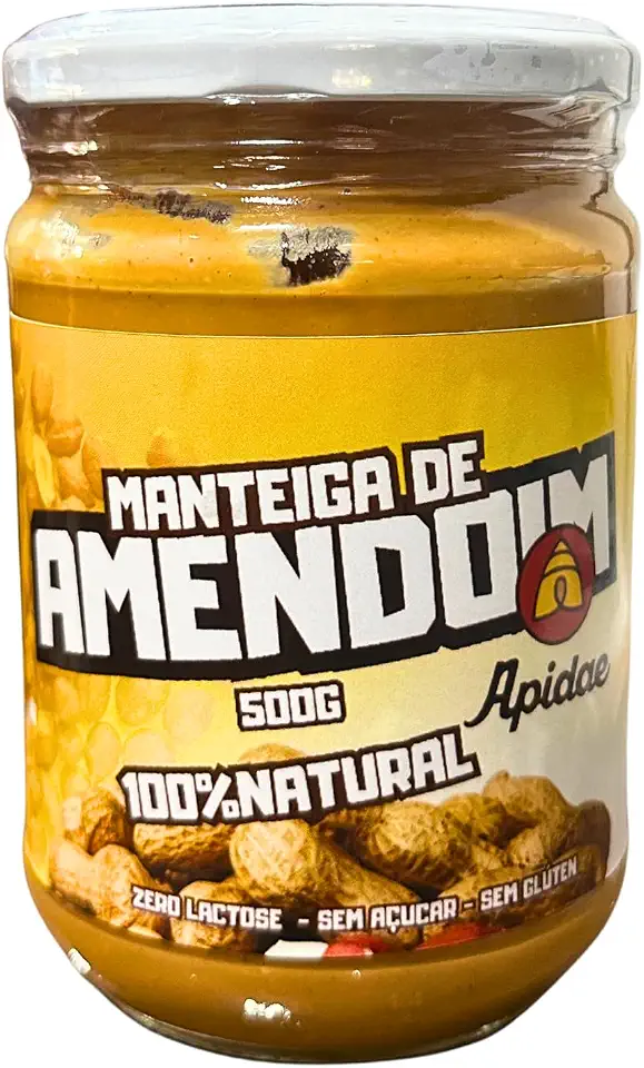 Manteiga De Amendoim Integral Apidae 500g Vidro Natural