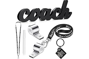 Sratte Thank You Gift for Coach Include Black Wood Word Sign, Whistles...