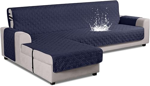 Miniatura 29 de VANSOFY Fundas de sofá modulares mejoradas, 100 % impermeables, en forma de L, reversible, para sofá seccional, funda protectora para mascotas, Gris