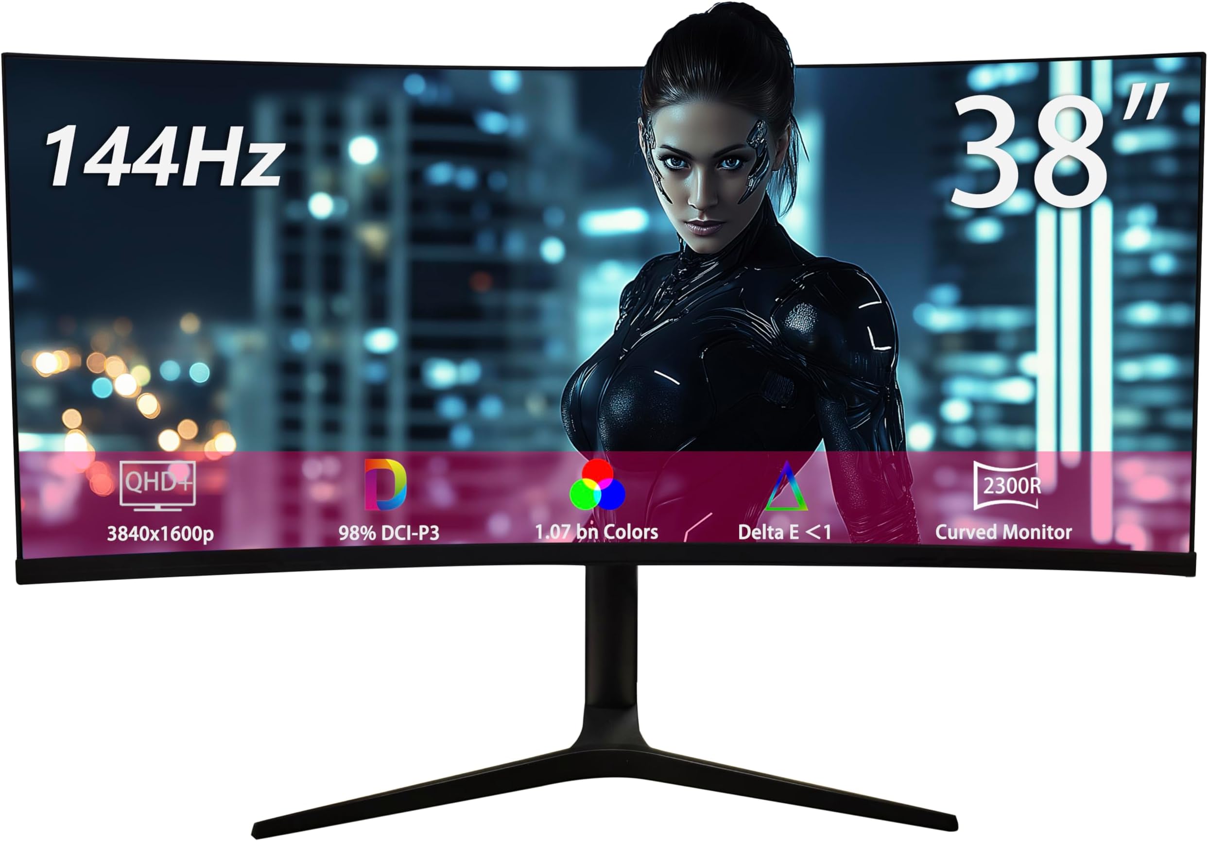 Amazon.com: 38 Inch UWQHD+ Curved Monitor, 144Hz 3840 x 1600p 1.07 ...