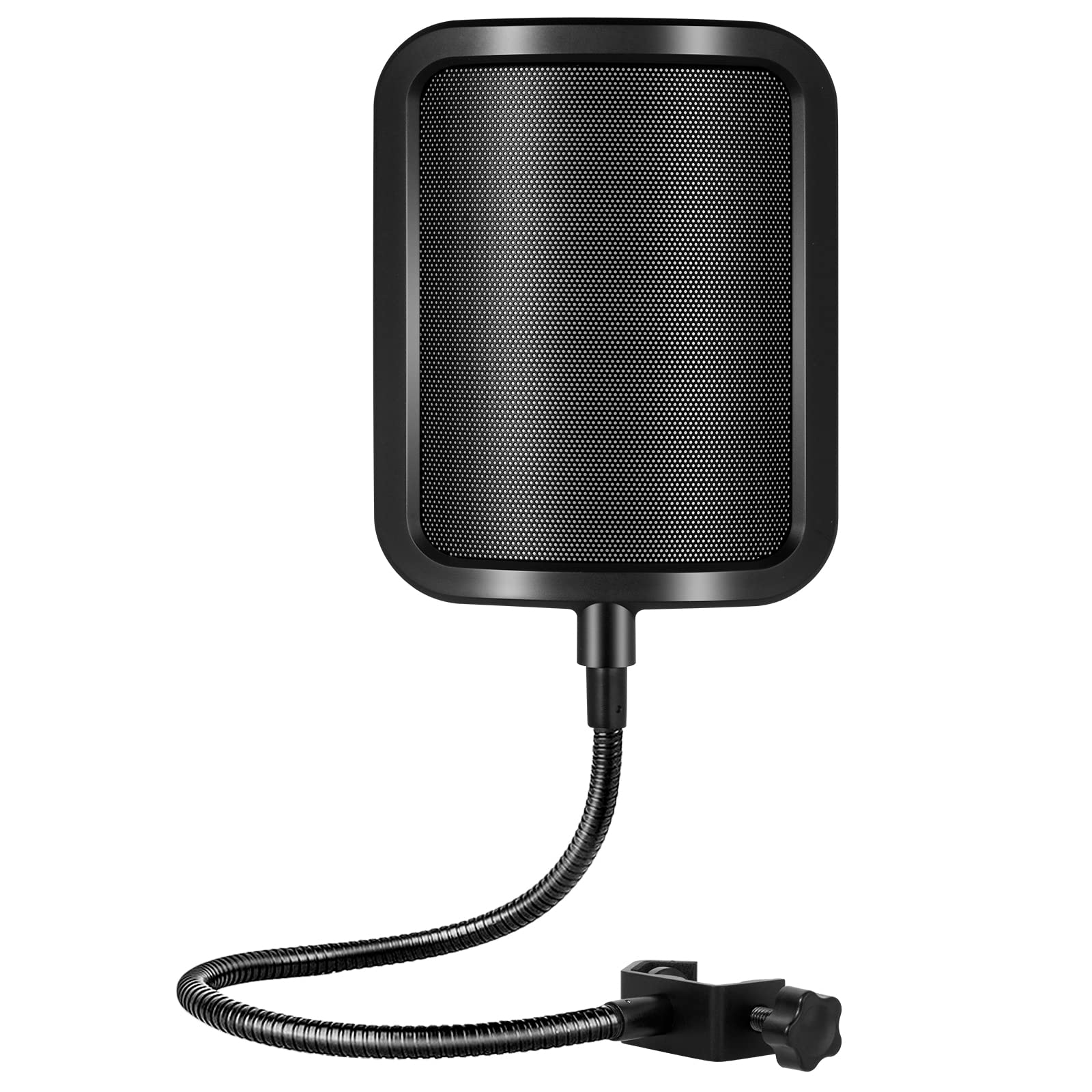 BILIONE Metal Pop Filter, 2022 New Metal Mesh Layer Microphone Windscreen for Hyperx QuadCast, Blue Yeti and Other Mics, Pop Shield with Flexible 360° Gooseneck Clip Stabilization Arm