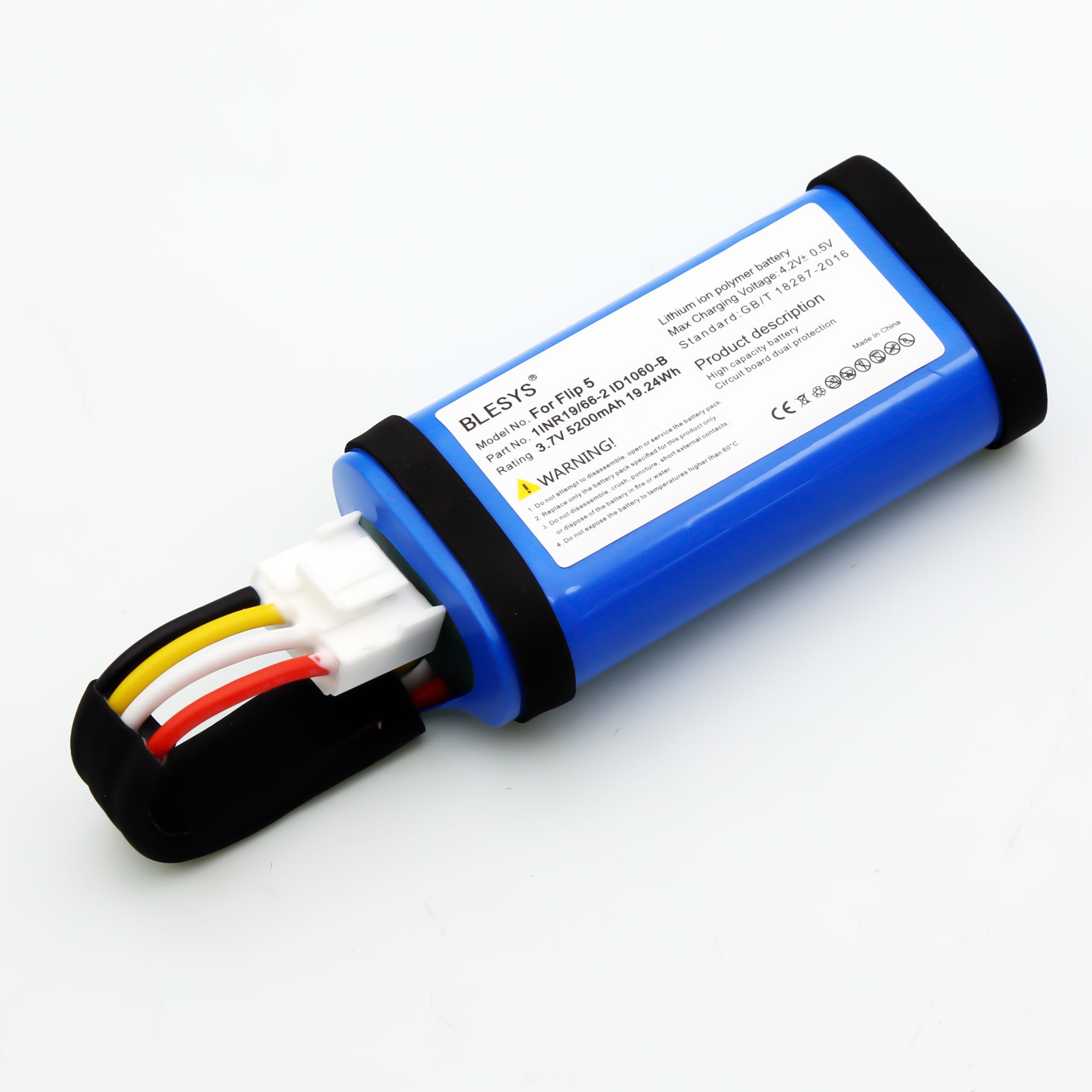 Batteria adatta per JBL Flip 5, agli ioni di litio, 3,7 V, 5200 mAh, 19