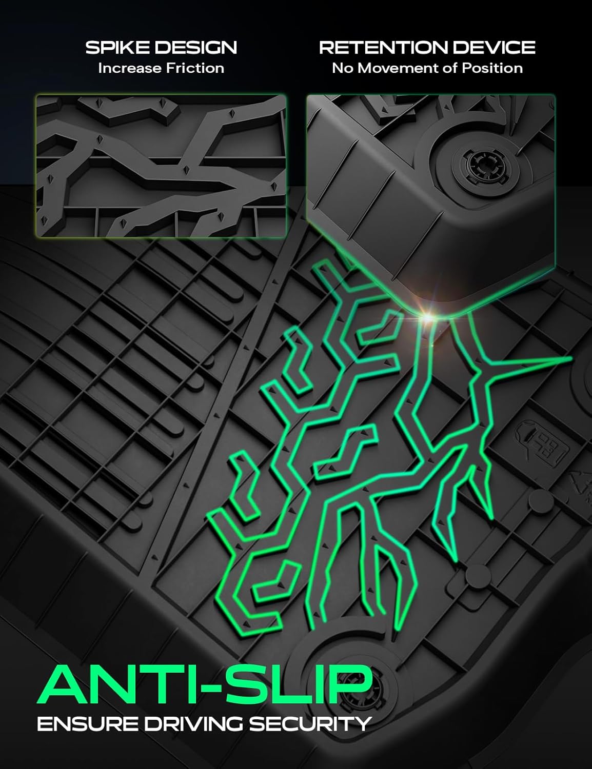 YHTAUTO Upgrade Camouflage Floor Mats Compatible with Jeep Wrangler JL 2025 2024-2018 Unlimited 4 Door Only(Not Fit JK or 4XE Model), All Weather Custom Fit Floor Liner w/Camo Pattern Car Mats