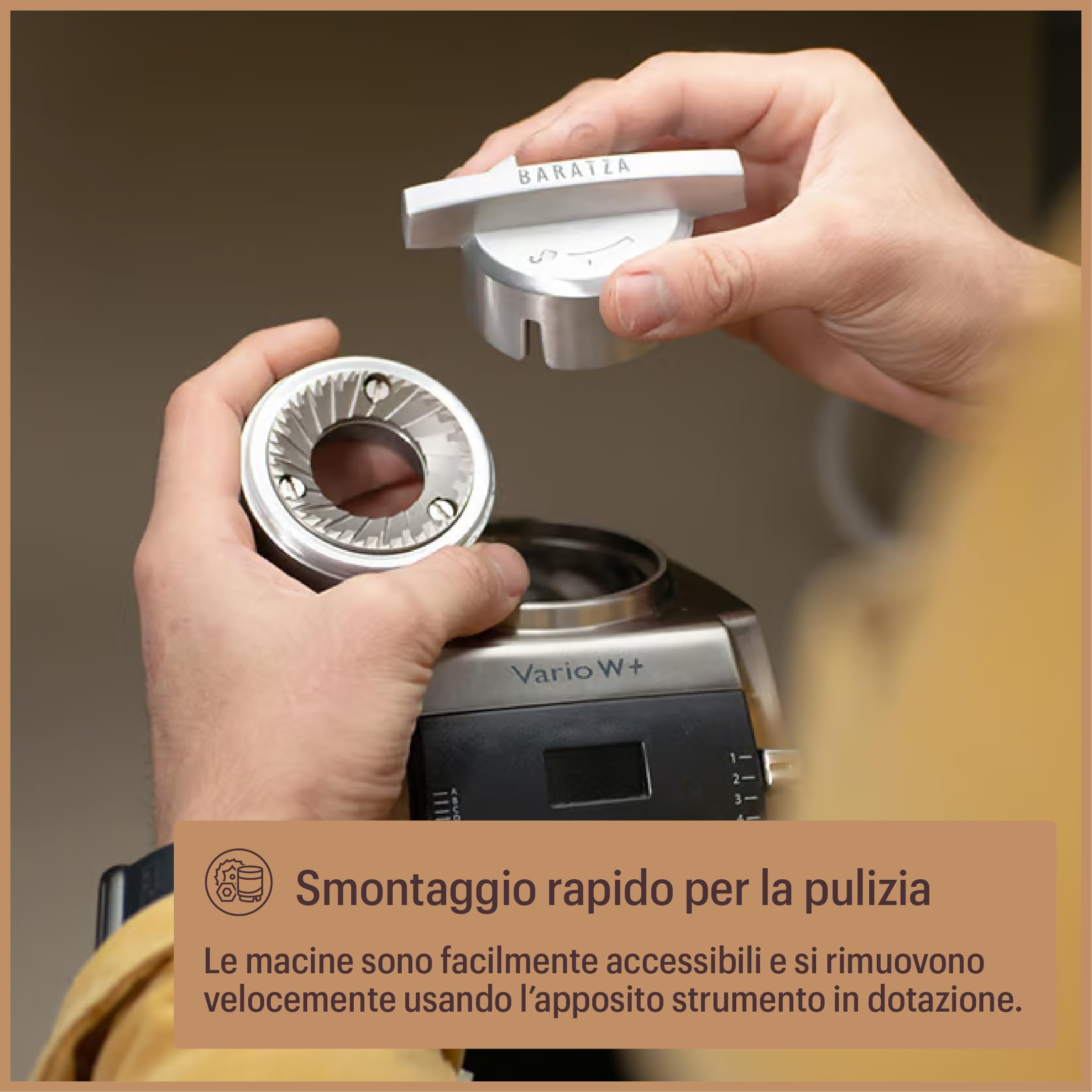 Baratza - Macinacaffè Vario W+ 230V - Elettrodomestici per la Casa, Macina Caffè Elettrico per Caffè in Grani - Grinder con Bilancia Integrata, Bianco