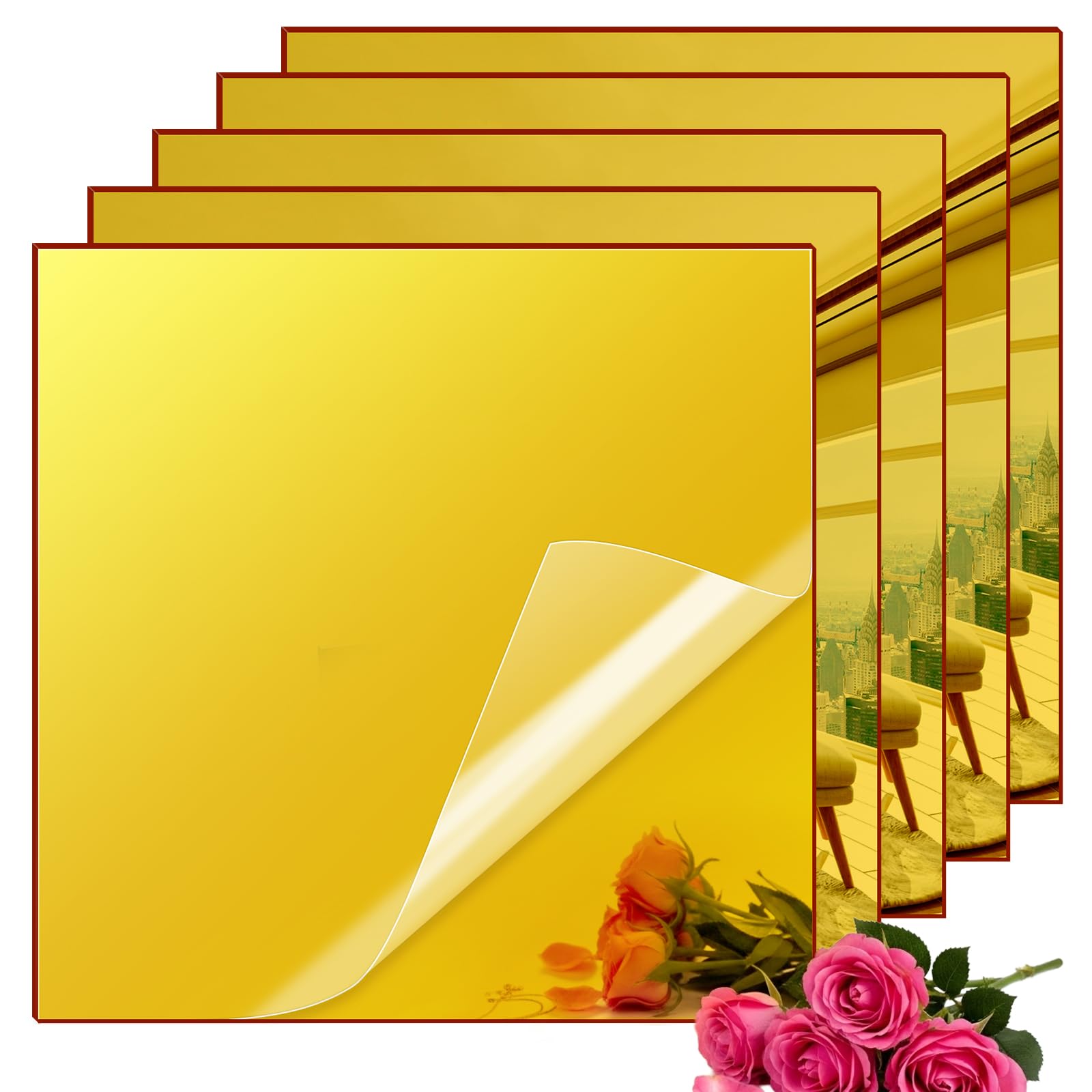 Colorful Acrylic Mirror Sheets - 8 Colors, 8"x8" -8