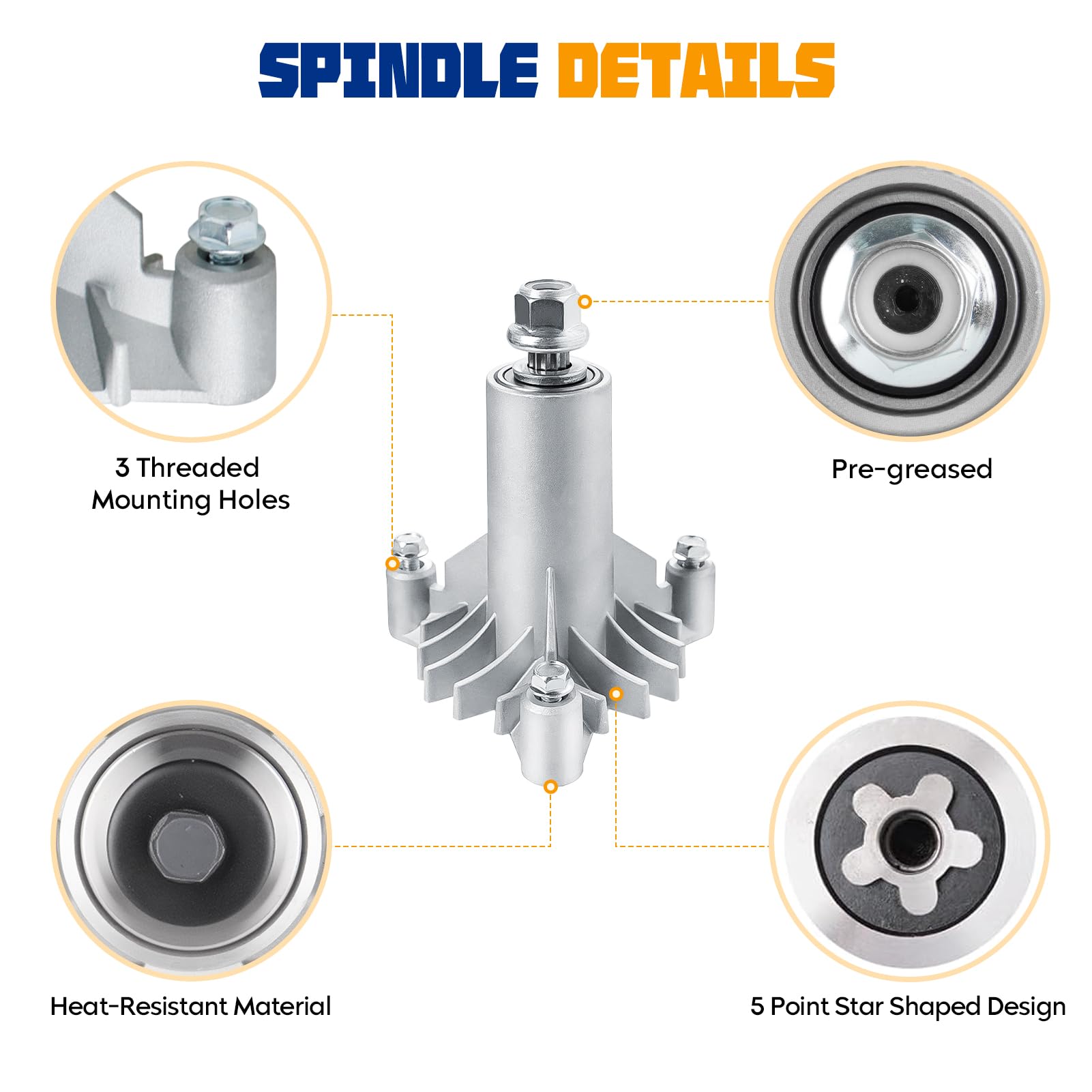 AEagle Husillo para AYP 130794 532130794 Husqvarna LT130 YTH150 YTH1842 Poulan PP1242 342074 36 38 42 pulgadas cubierta de cortacésped 2 unidades