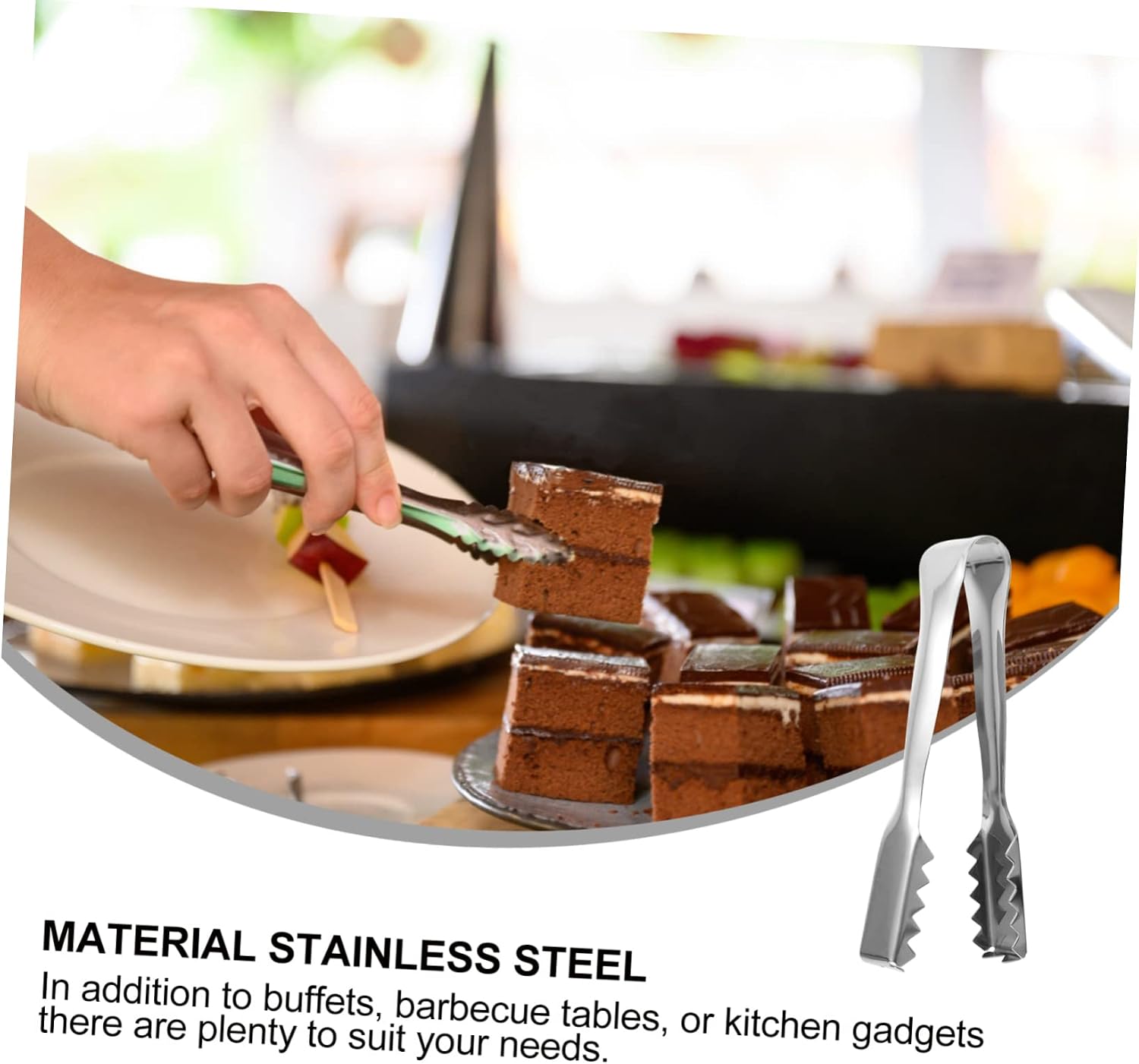 2pcs Stainless Steel Serrated Ice Ball Clips Portable Food Tongs for Fruit Ice and Desserts Lightweight and Easy to Use for Parties and Daily Serving
