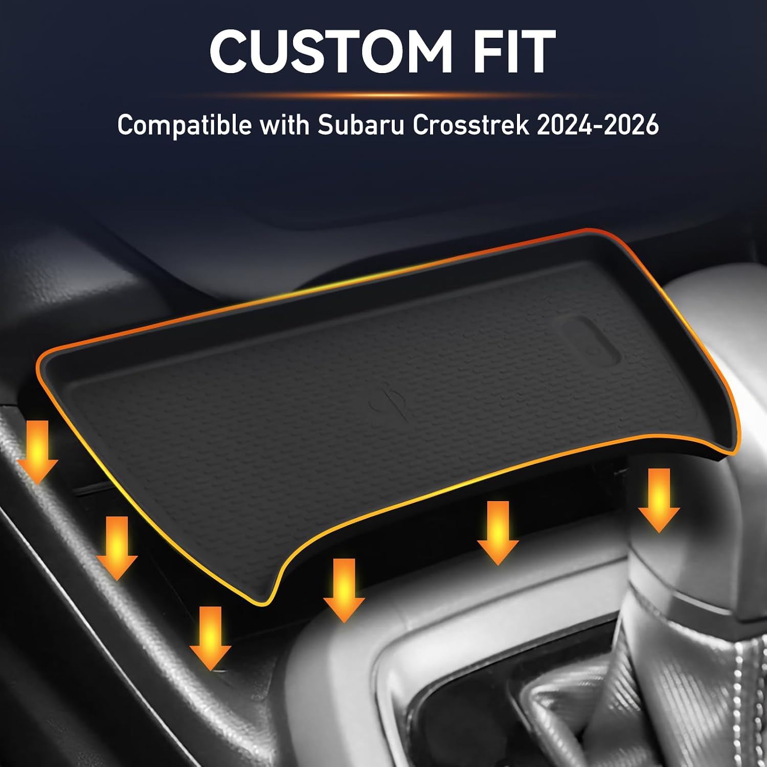 Phone Wireless Charger Anti-Slip Mat Compatible with Subaru Crosstrek | Compatible with Subaru Crosstrek Accessories 2026 2025 2024,Center Console Interior Accessories Silicone Black