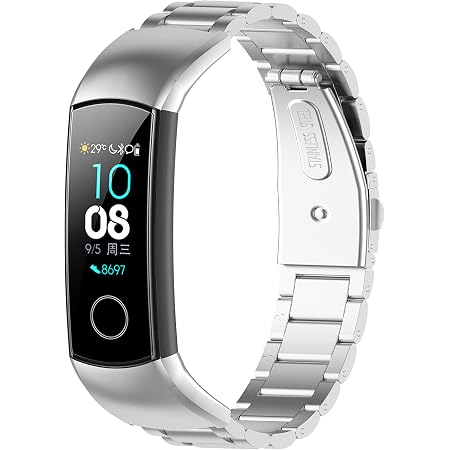 Yikamosi Compatible with Huawei Honor Band 4/Band 5,Stainless Steel Metal  Quick Fit Replacement Smart Watch Bracelet Strap Bands for Huawei Honor Band  4(CRS-B19)/Band 5(CRS-B19S)(Silver) : Amazon.com.mx: Electrónicos