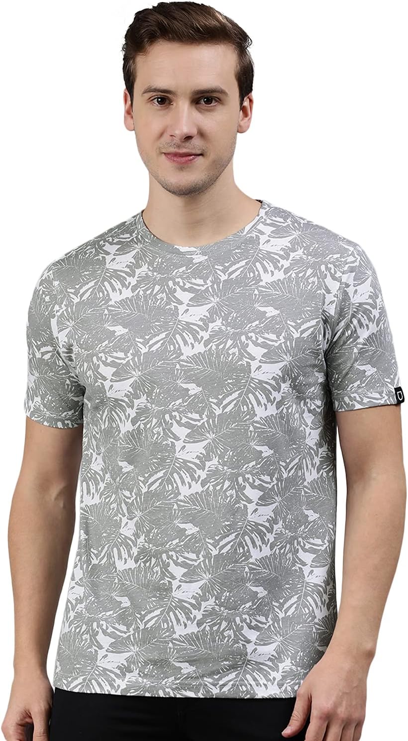 Urbano FashionMen's Printed Half Sleeve Slim Fit Cotton T-Shirt