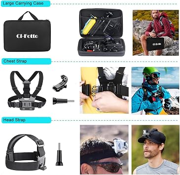 Action Cameras Accessory Set, 50-in-1 Sports Camera Accessories
