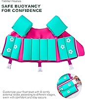 Vista 5 de Kids Pool Floaties 1-2-3-5-7-9 Years Old, Toddler Swim Vest 20-30-50-70 Pounds, Comfortable Extended Wear Kids Float Jacket with Crotch Strap