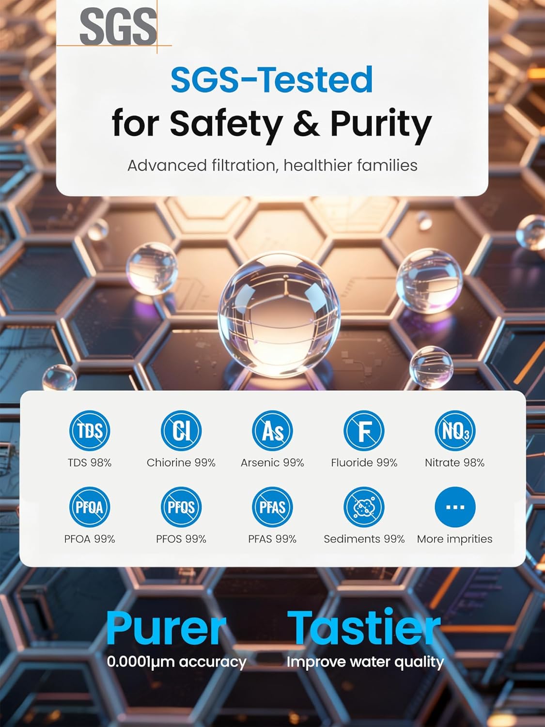 Under Sink Reverse Osmosis System,TDS PFOS&PFOA Reduce, 800GPD Under Counter Ro System,3:1 Pure to Drain,11 Stage Tankless Reverse Osmosis Water Filter,Smart LED Faucet