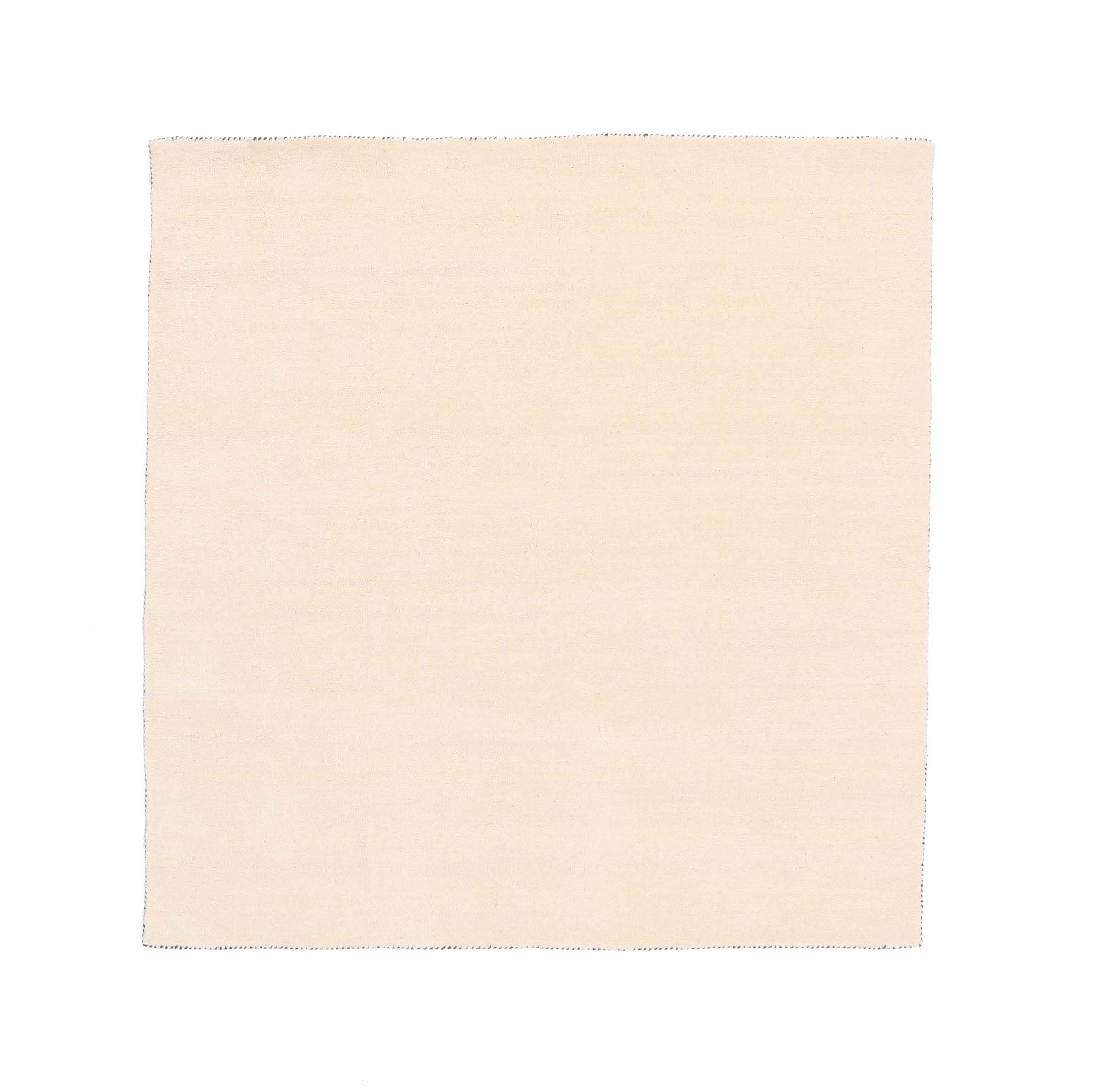 Tapis Gabbeh en laine 60x60 cm blanc carré tissé main pour un confort naturel