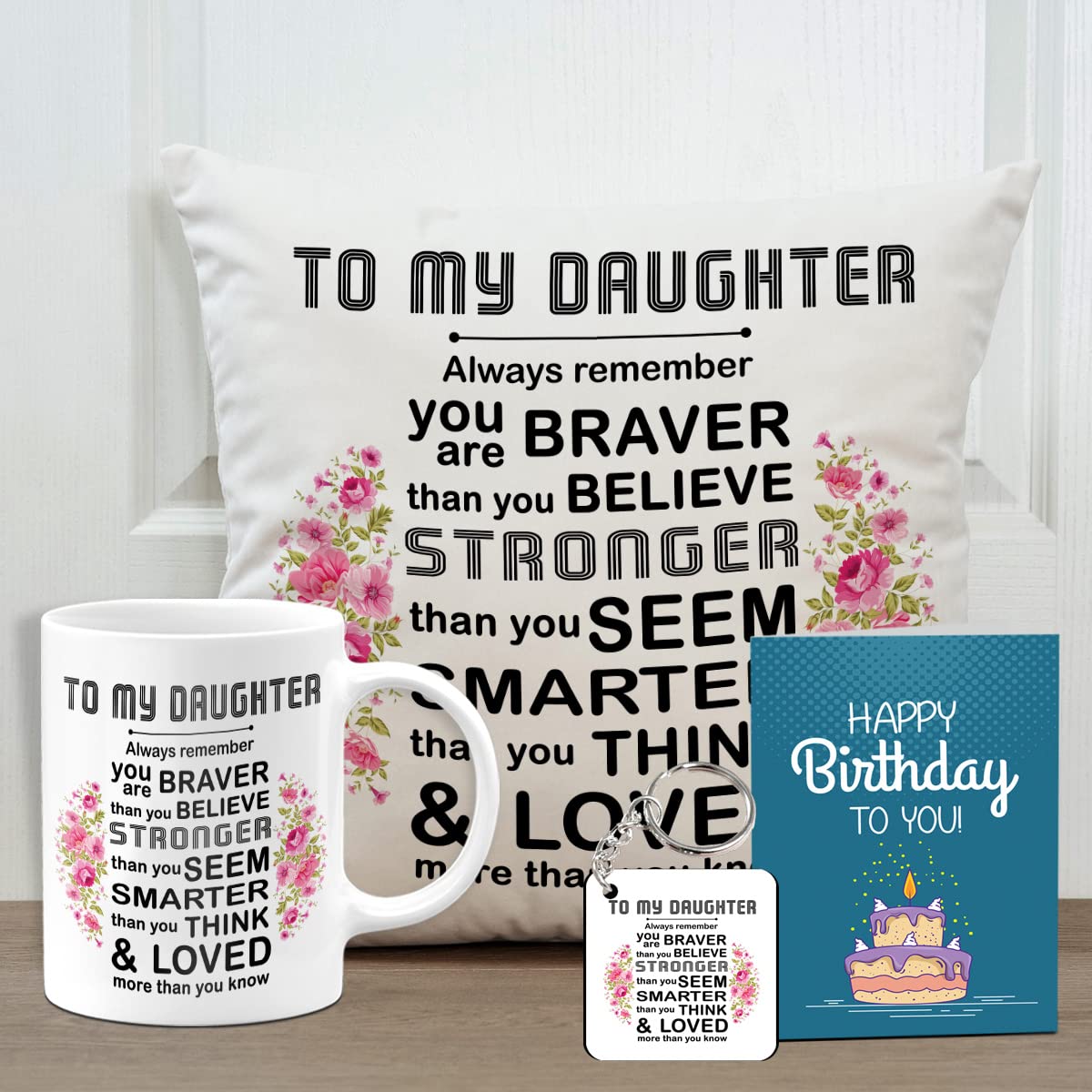 SKYTRENDS Air Motivational And Birthday Gift For Daughter Printed Mug Cushion(12 X 12 Inch With Filler) - Daughters Day Gift For Daughter And Girls D3,White (B0C14SDXQV) Amazon Price History, Amazon Price Tracker