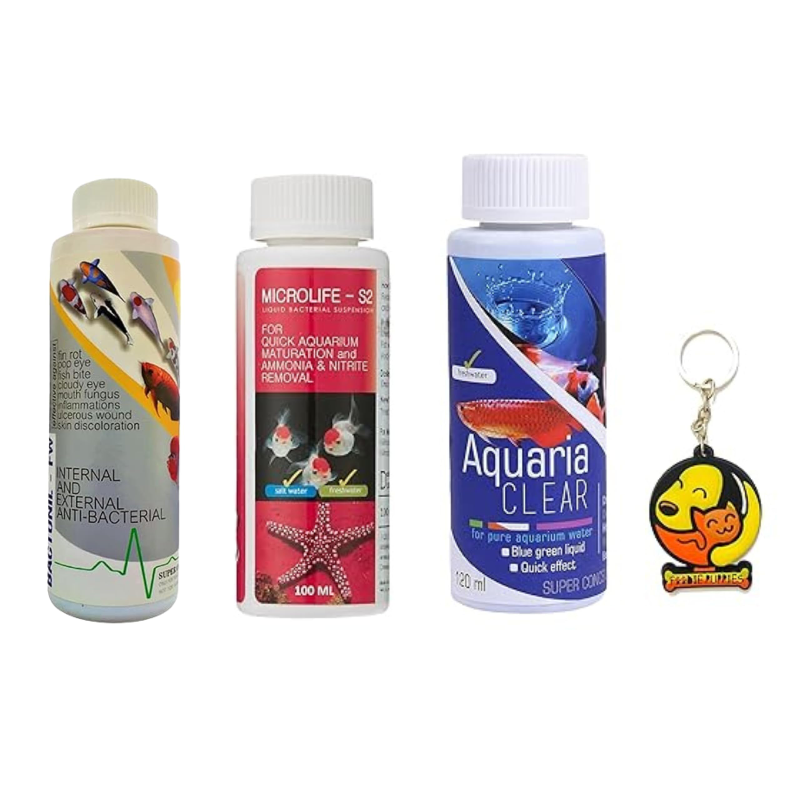 Foodie Puppies Aquatic Remedies Combo of (Micro Life 100ml + Aquaria Clear 120ml + Bactonil 120ml), Suitable for Fresh Water, Cloudy Water Remover for Crystal Clear Aquarium Water with a Free Key Ring (B0CTML2JSX) Amazon Price History, Amazon Price Tracker
