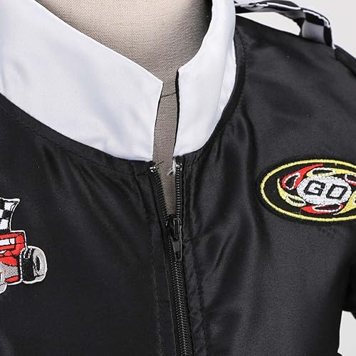 Miniatura 2 de LMYOVE Disfraz de piloto de coche de carreras para niños y niñas, disfraz de Halloween, disfraz de corredor y gorra de coche para niños de 3 a 10