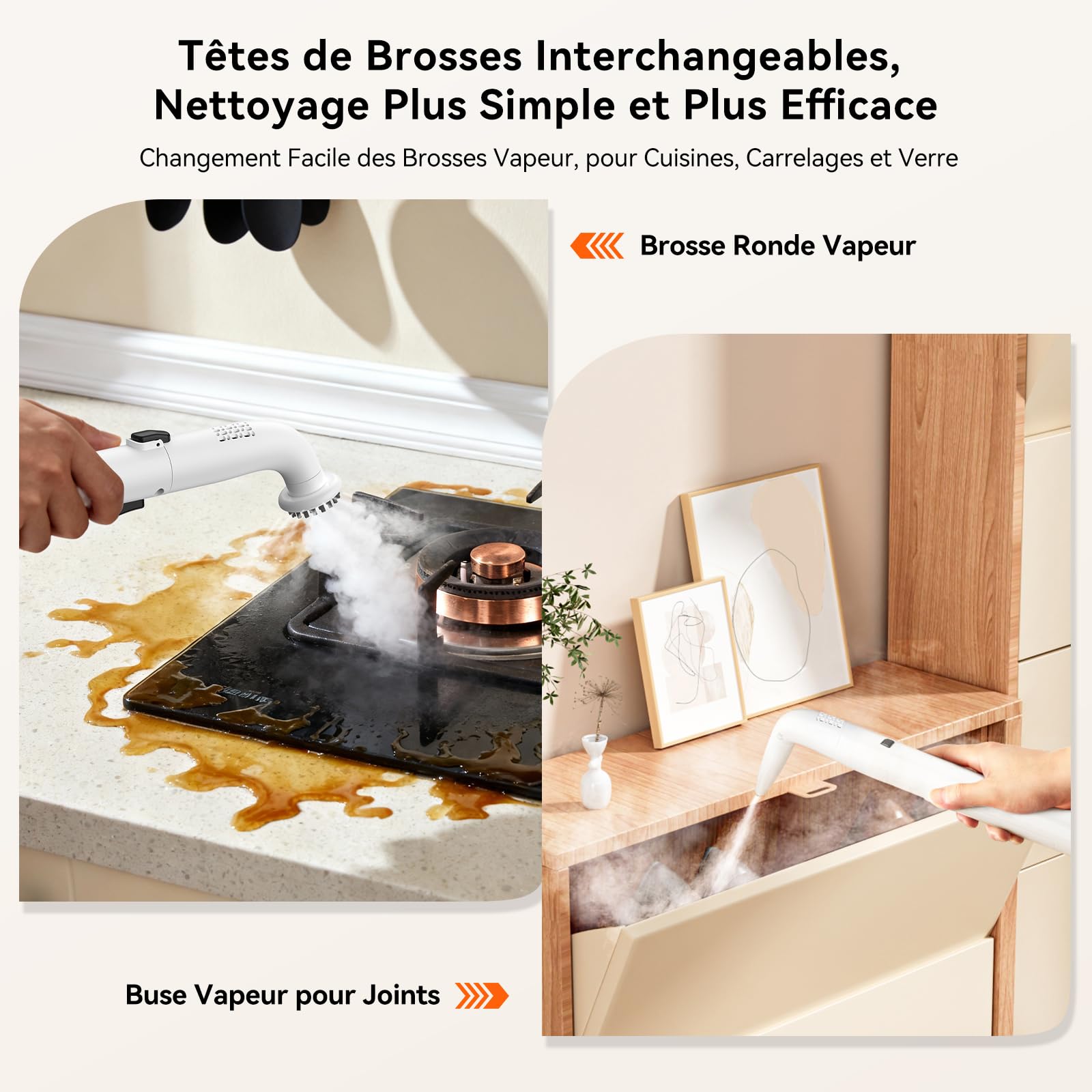 Uwant Y100 Steam 3-en-1 Shampouineuse, Nettoyeur Canapé Tissu 18KPA, 1750W, Nettoyeur Vapeur 100°C, à l'Eau Chaude 65°C, à l'Eau Froide, Auto-nettoyage, Injecteur Extracteur Tête Multi, Détergent