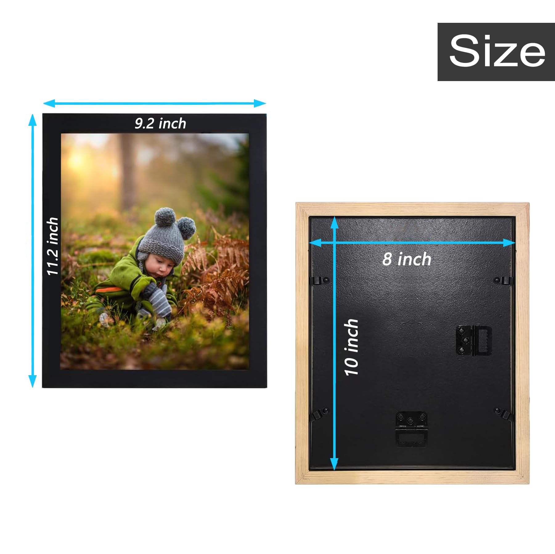 Snapklik.com : Kingsmile 8x10 Picture Frame, 2 Pack Wood Frames