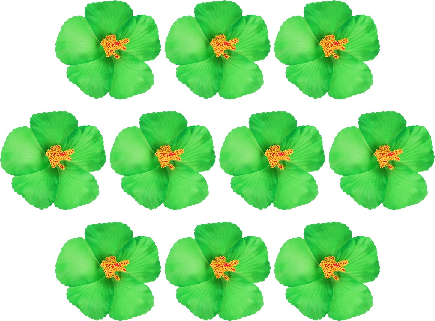 Fleurs d'hibiscus artificielles durables et réutilisables pour DIY créatif vert