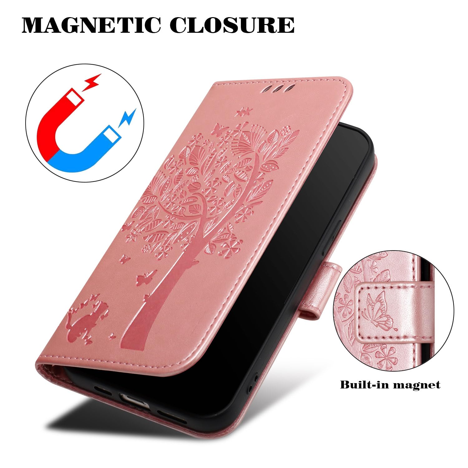 Custodia In Pelle Per Xiaomi Poco F5 Pro, Cover Portafoglio Con Slot Carte E Chiusura Magnetica, Funzione Stand, Verde - 3