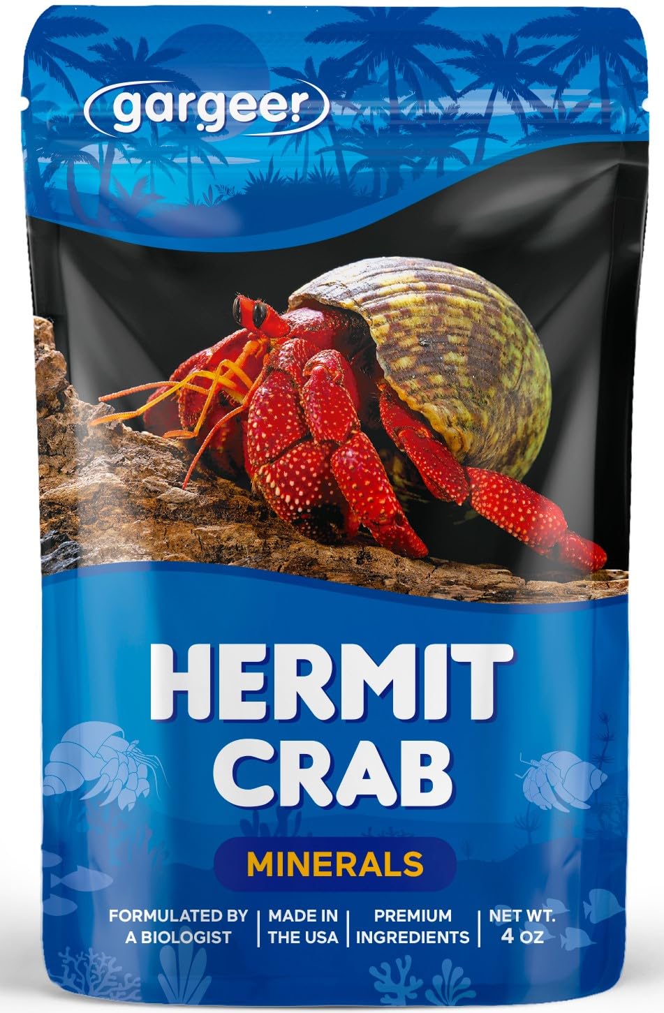 Gargeer 4oz Hermit Crab Mineral Supplement. Promote Growth, Made in USA