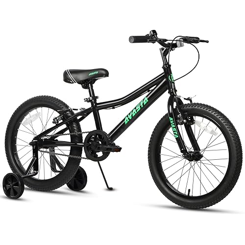 AVASTA Bilbo 18 20 Inch Kids Bike for Boys Girls 5-10 Years Old, Retro Style High Carbon Steel Bicycle with Adjustable Handlebars and Seat, Dual V-Brakes, Kickstand, Multiple Colors