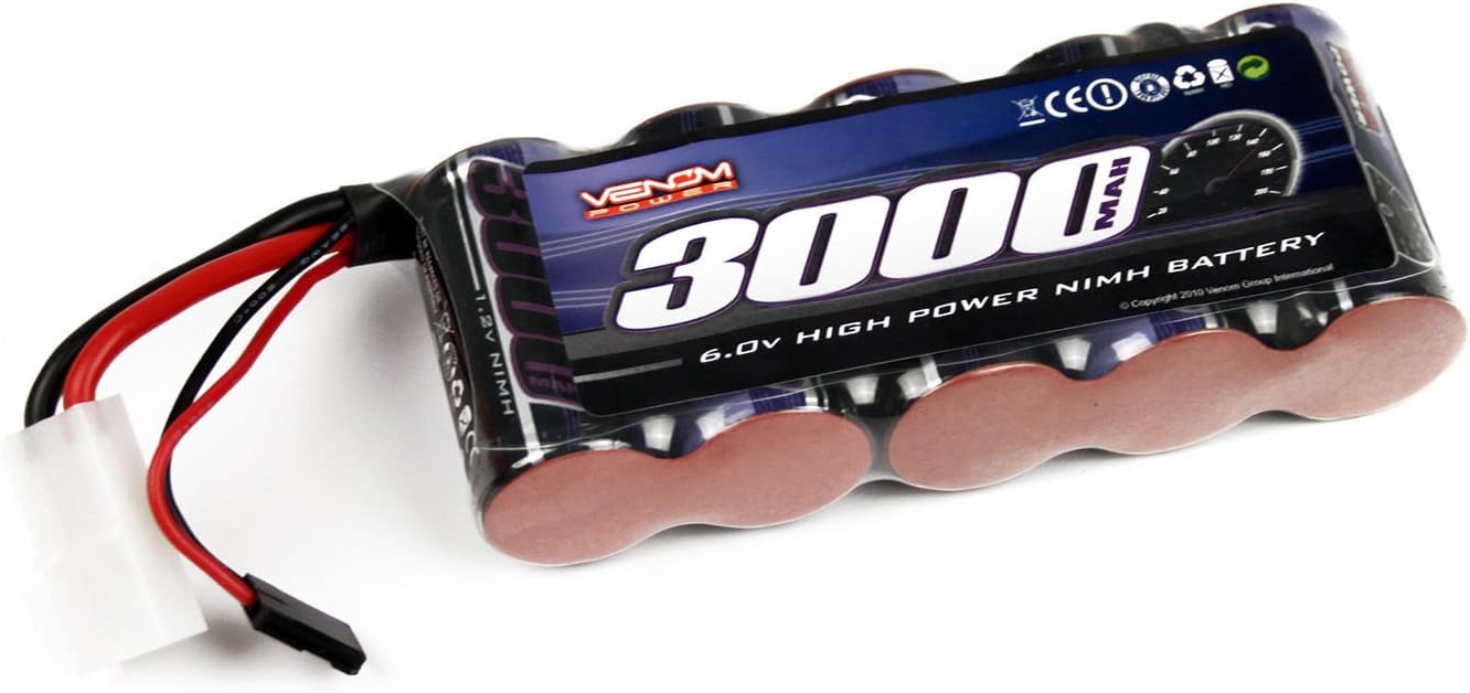Venom 6V 3000mAh 5 Cell Large Receiver NiMH Battery : RC Boat Traxxas Spartan