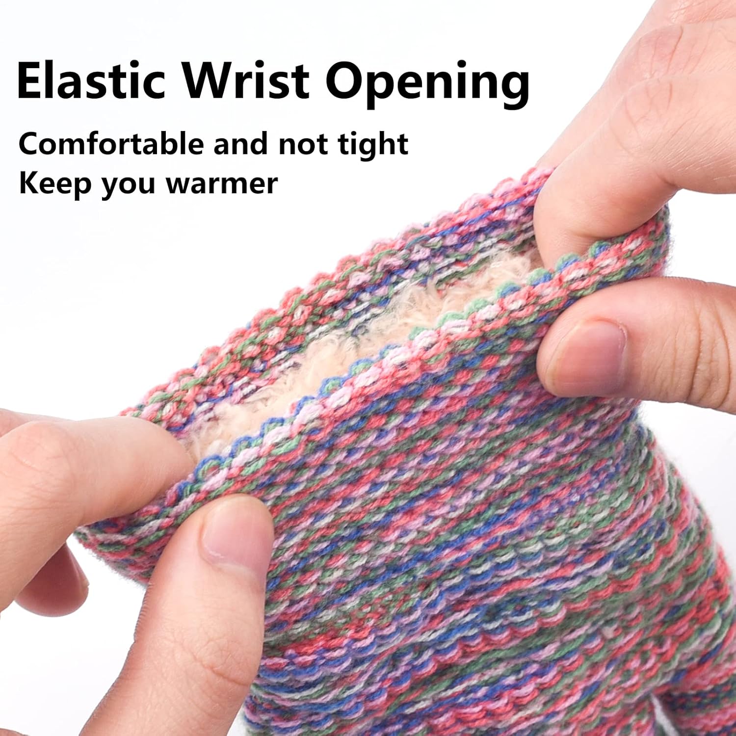 Women's Winter Warm Touch Screen Gloves Womens Thermal Cable Knit Wool Fleece Lined Glove for Cold Weather - Image 4