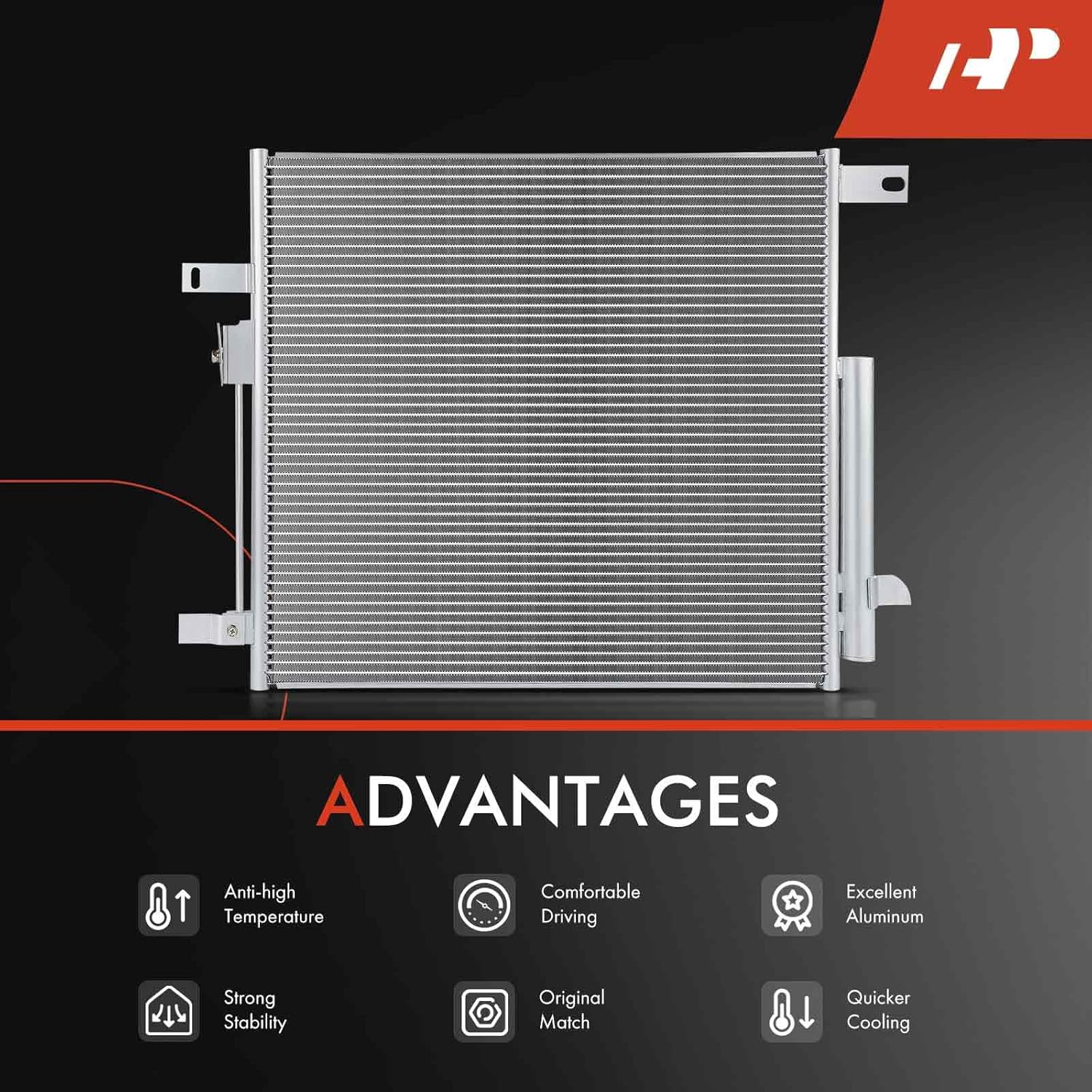 A-Premium Air Conditioning A/C Condenser Compatible with Jeep WS Series Grand Wagoneer 2022-2023 6.4L, Wagoneer 2022 5.7L