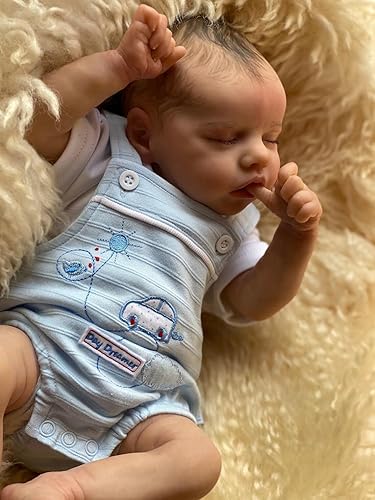 Miniatura 6 de Anano Muñeca de bebé Reborn de 18 pulgadas, niña de cuerpo completo de silicona con pelo enraizado a mano, boca abierta, parece bebés recién nacidos