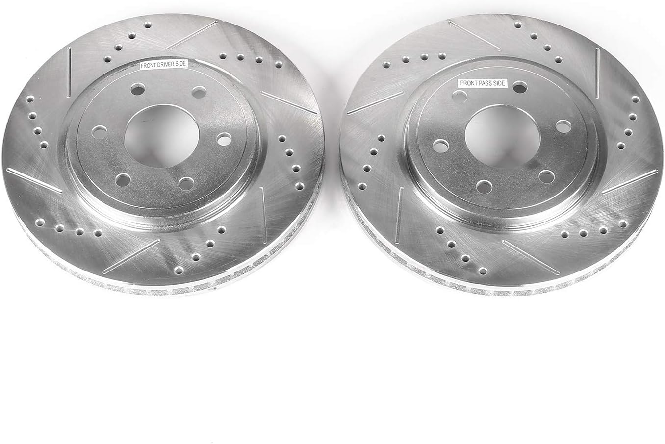 PowerStop Evolution Front Brake Rotors For Nissan Frontier 2005-25 |Pathfinder 2005-12 |Xterra 2005-15 |Suzuki Equator 2009-12 - Drilled and Slotted Performance Disc Rotors Upgrade, JBR1124XPR