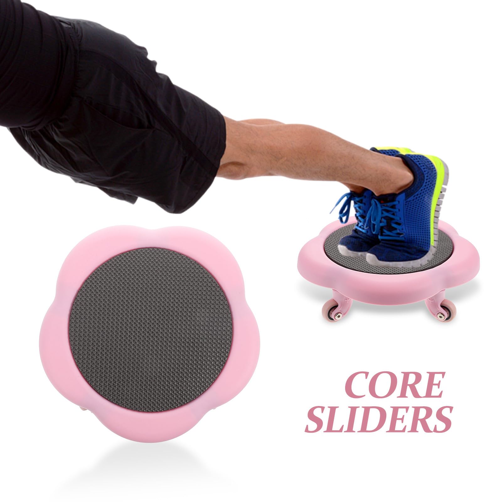 Toyvian Disco Deslizante de Pilates con Cinco Ruedas en Forma de Flor para Entrenamiento Abdominal Estable, Material Plástico Adecuado para Ejercicios en Casa y Fortalecimiento del Core