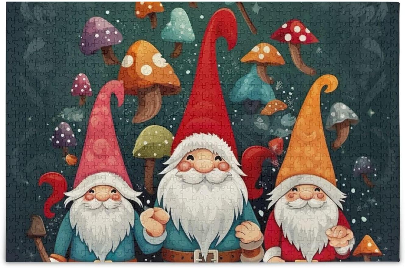 GOODOLD Christmas Gnome Puzzles for Adults and Kids 1000