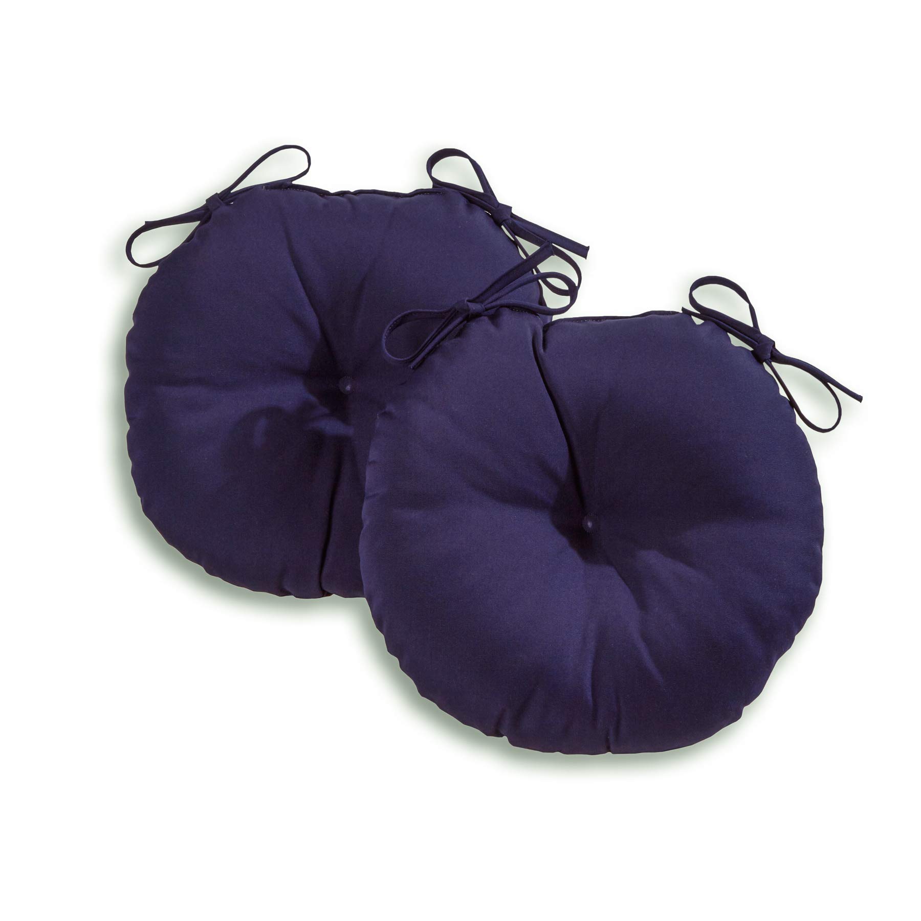South Pine Porch Outdoor 15-inch Round Bistro Chair Cushion (Set of 2), Navy