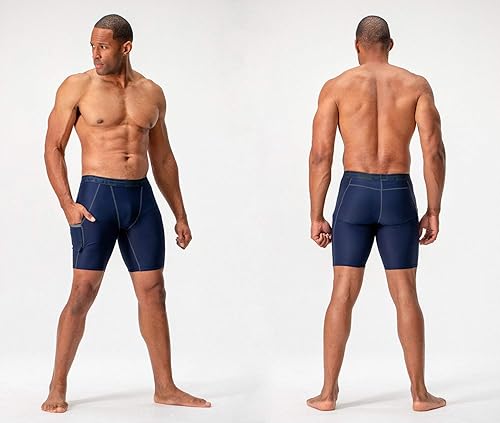 Miniatura 5 de DEVOPS Paquete de 3 o 5 pantalones cortos de compresión para hombre, pantalones cortos deportivos de elastano, para entrenamiento, correr,