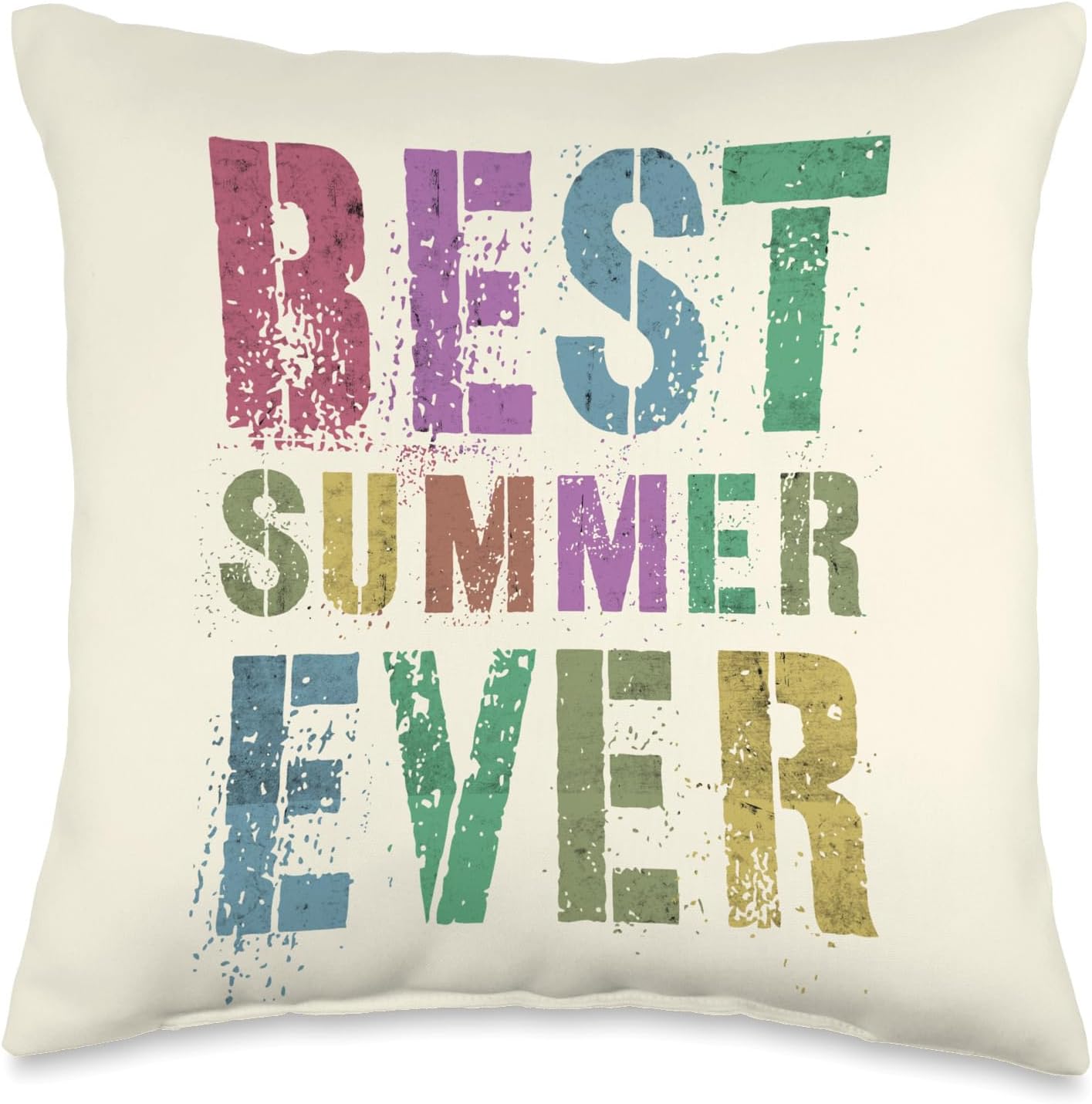 BEST SUMMER EVER Camp Last Day of Vacation Trip Autographs Throw Pillow
