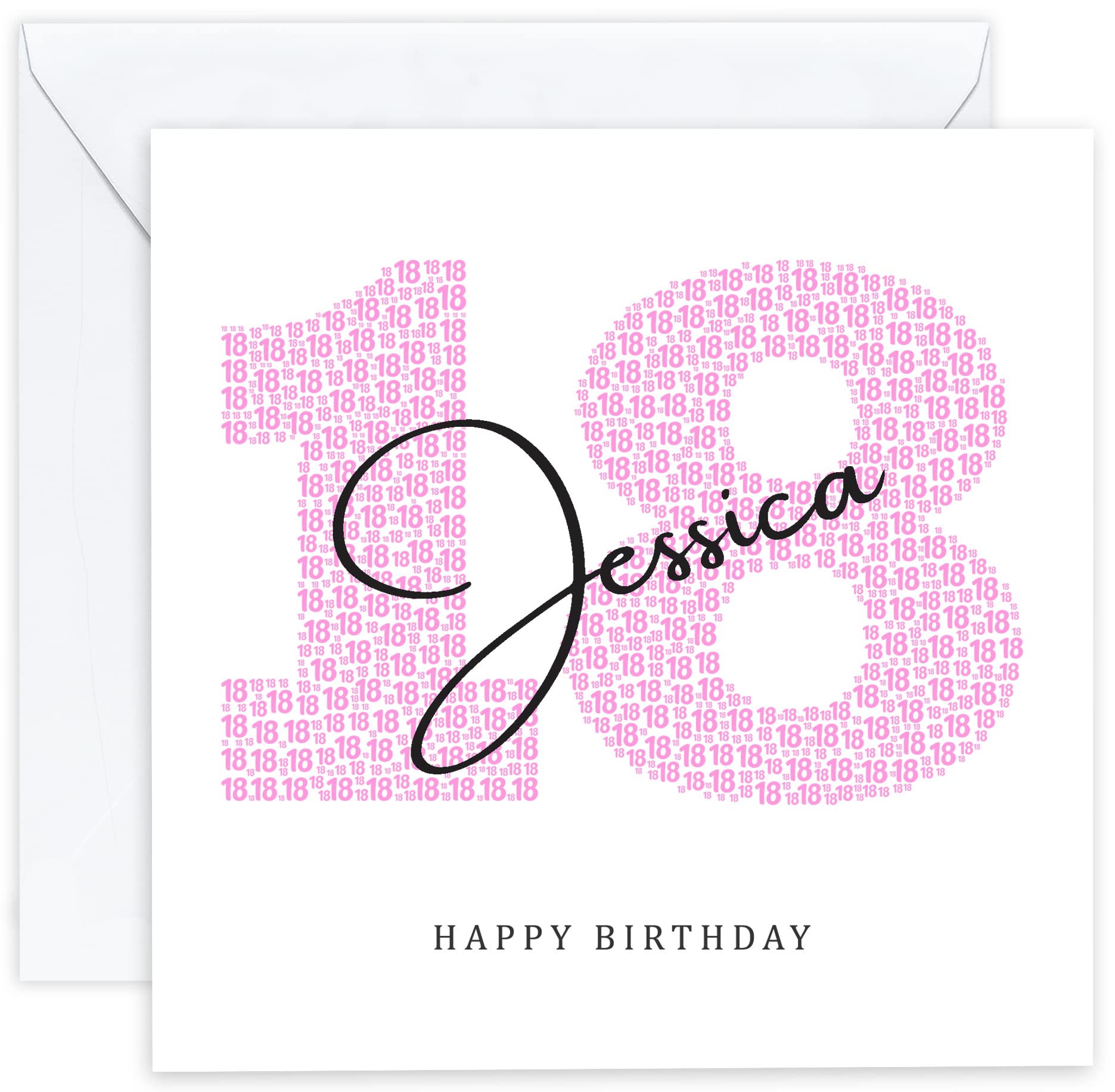 Personalised 18th Birthday Card - Eighteenth Birthday Card for 18 Year Old Girls Eighteen Daughter Granddaughter Niece Sister Woman Women Friends Her (Age 18) — image 1