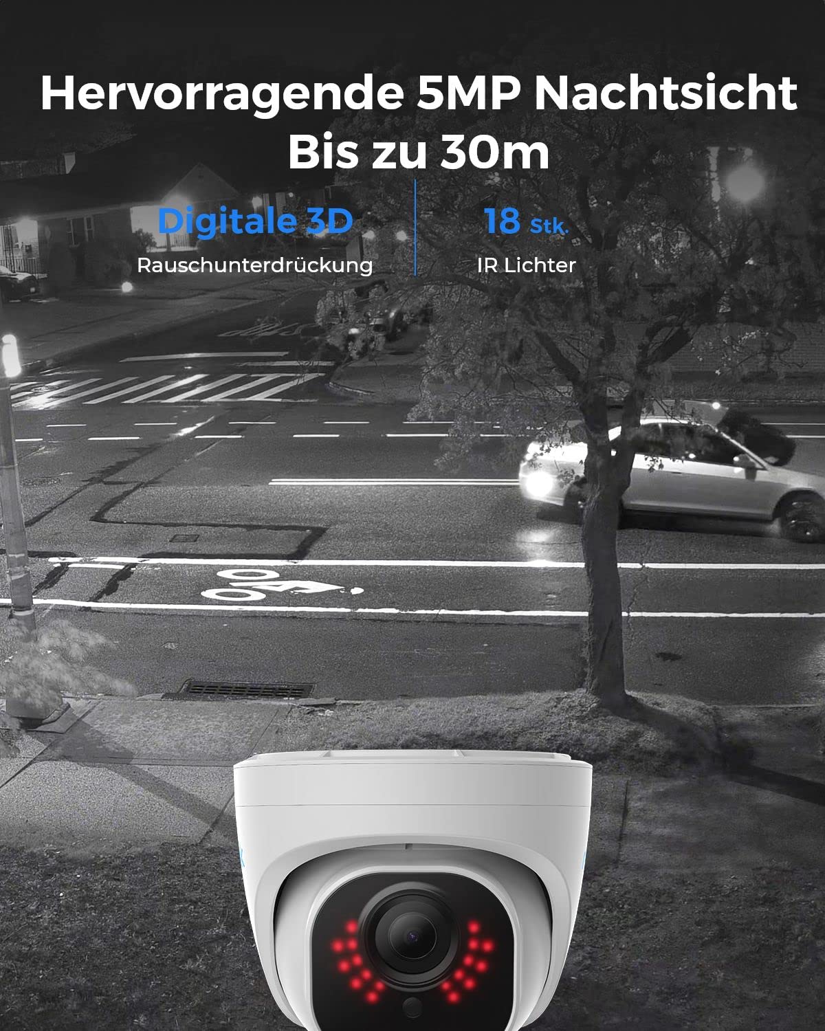 Reolink 5MP PoE Überwachungskamera Außen mit Smarter Erkennung, RLC-520A-2P | PoE Überwachungskamera Outdoor mit Zeitraffer, 30m IR-Nachtsicht, IP67 wasserfest, microSD-Kartensteckplatz