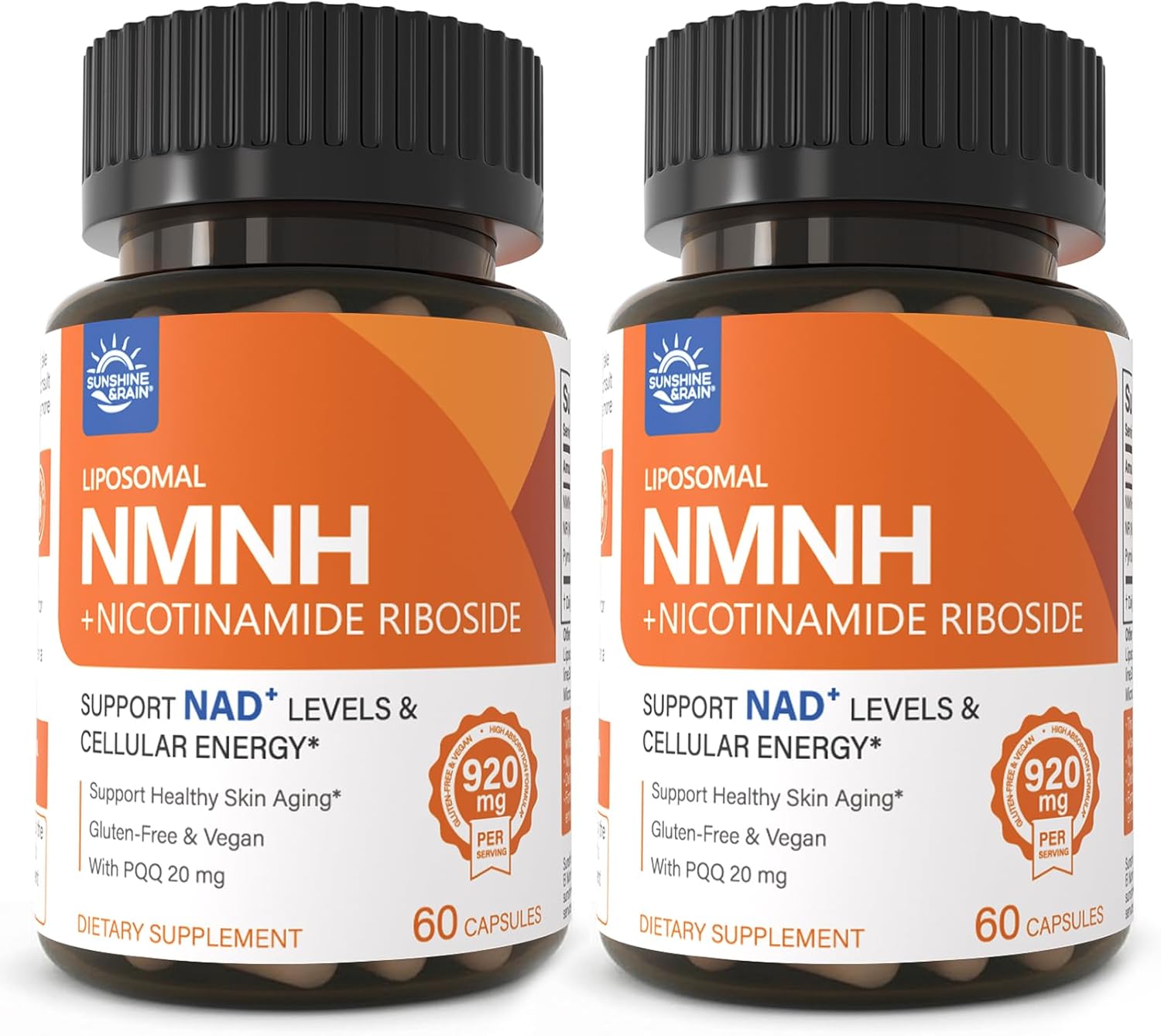 Sunshine & Rain Steady Energy Without Caffeine Crashes – Liposomal NMNH + NR + PQQ NAD⁺ Support Capsules for Cellular Energy, Focus & Healthy Aging | 120 Capsules