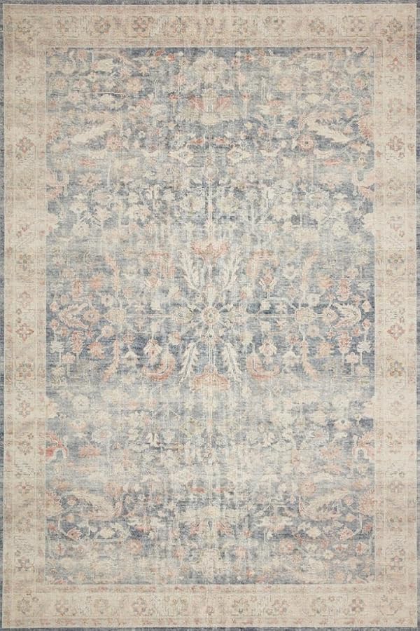 Loloi Hathaway Collection HTH-02 Denim/Multi 5'-0" x 7'-6", .25" Thick, Area Rug, Soft, Durable, Printed, Modern, Low Pile, Non-Shedding, Easy Clean, Living Room Rug by Loloi - Image 3