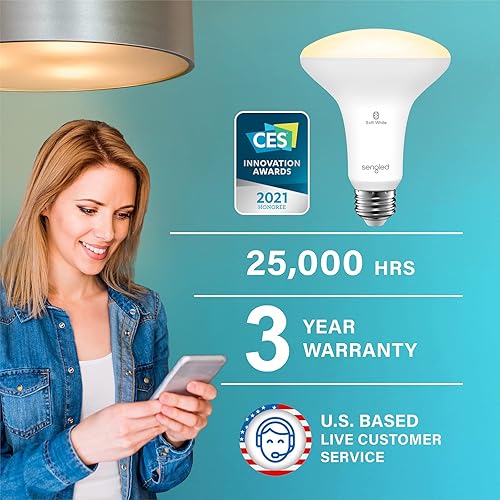 Miniatura 2 de Sengled Bombilla Alexa BR30, S1, emparejamiento automático con dispositivos Alexa, bombilla inteligente de inundación que funciona con Alexa,