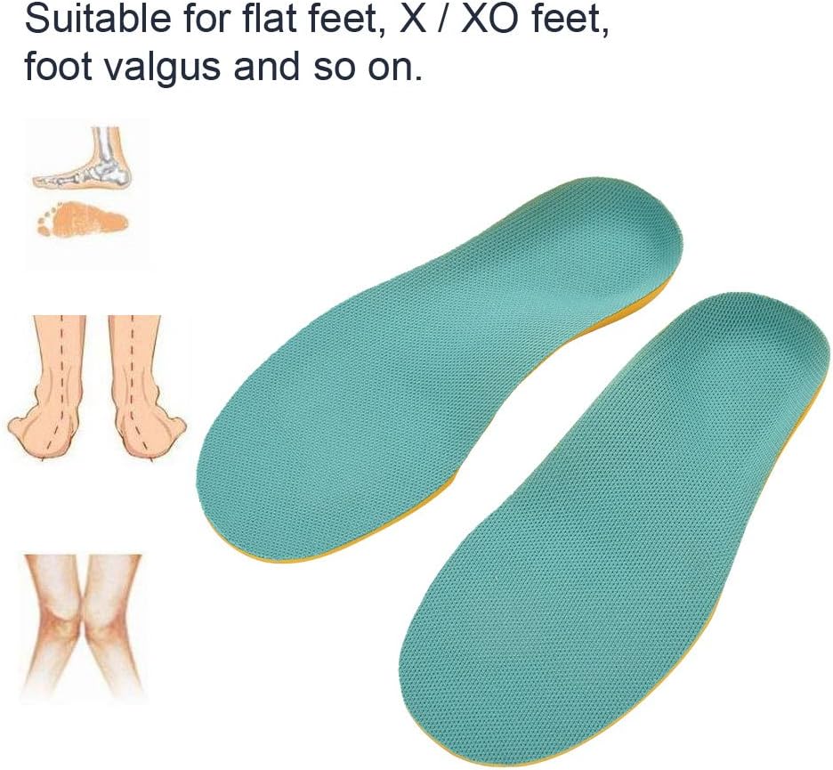 Orthotic Insoles for Kids Prevent, Foot Valgus, Foot Pronation etc Breathable Shockproof 3D Shoe Pads Inserts Boys Girls (S)