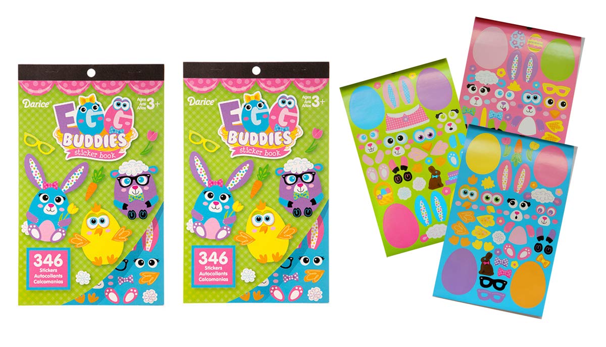 2 Easter Egg Animal Dress Up Sticker Books for Kids with a Total of 692 Assorted Stickers
