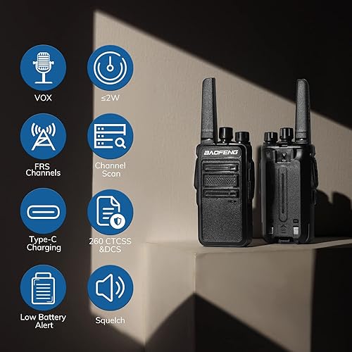 Miniatura 5 de BAOFENG GT-68 Walkie Talkies para adultos, radios bidireccionales de largo alcance, batería de 1500 mAh con carga USB, portátil recargable Walky