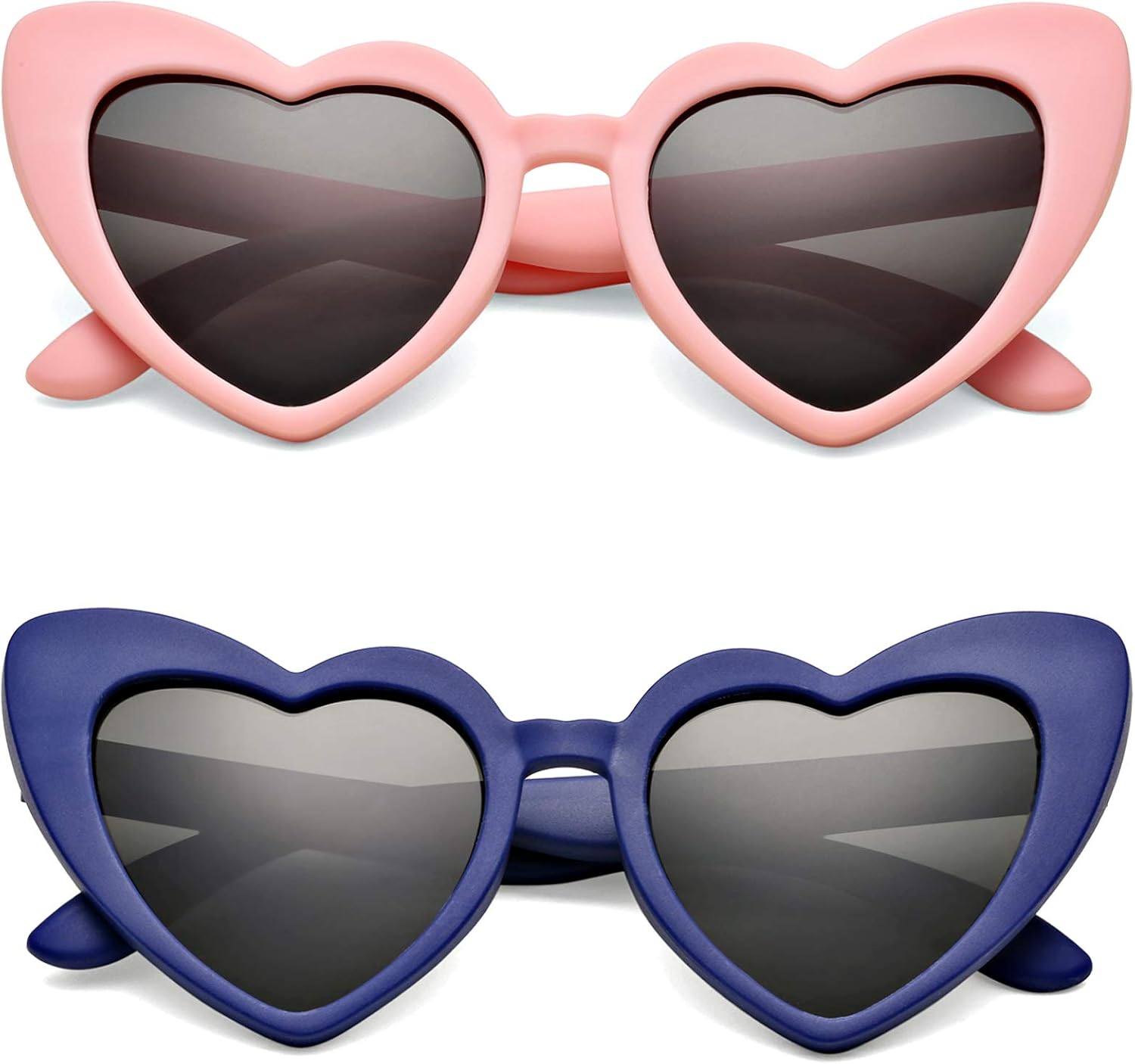 COASION Kids Girls Polarized Heart Sunglasses Flexible Pink UV400 Sunnies Lovely Shades for Toddler Age 2-8