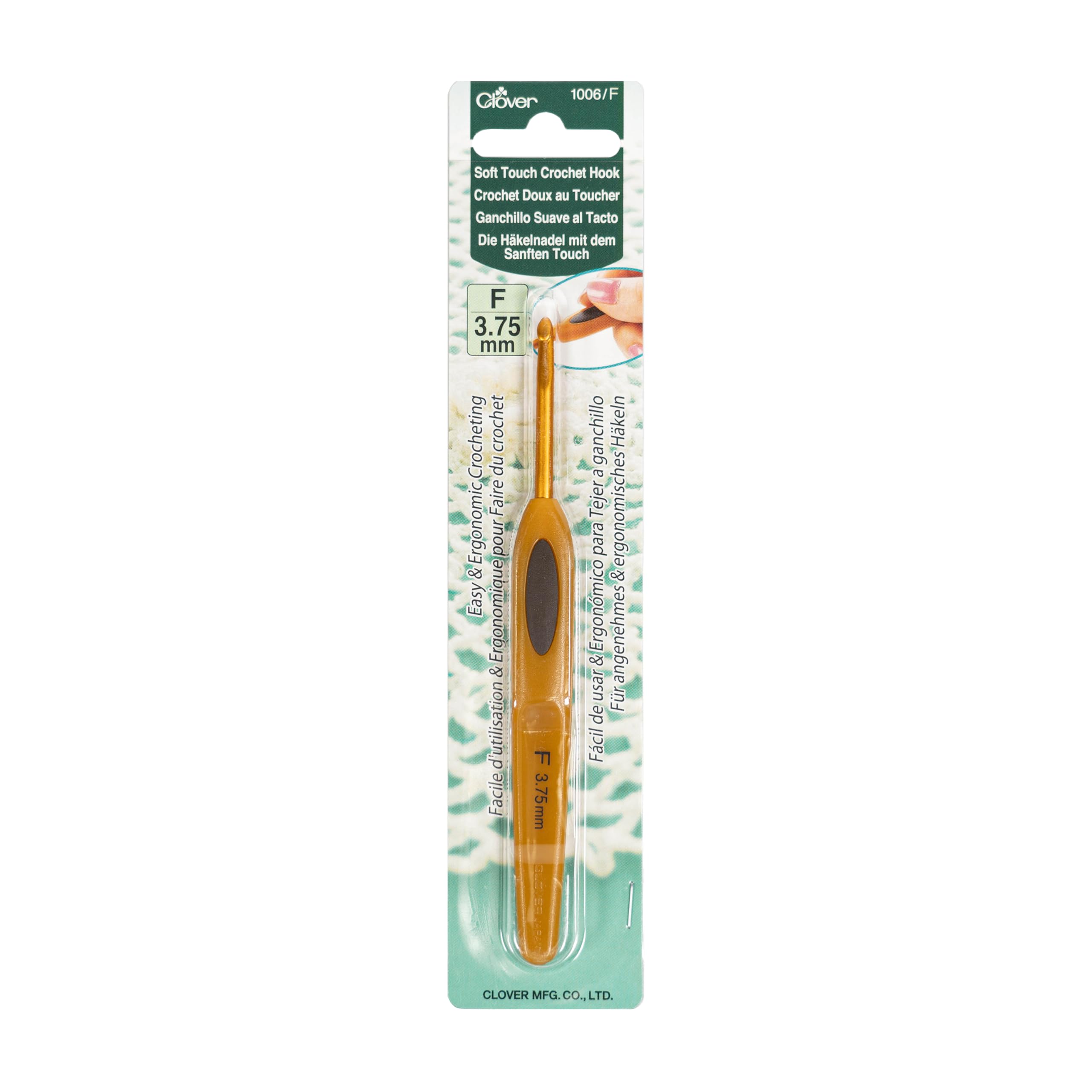 Clover Soft Touch Crochet Hook: 3.75mm, Other, Multicoloured, 3.75, Copper Color