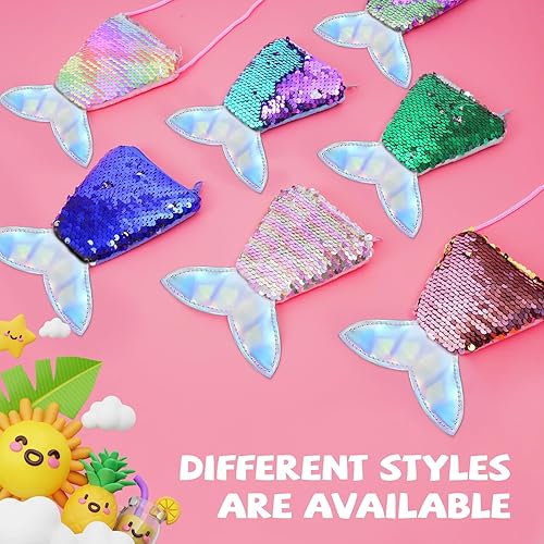 Miniatura 7 de Monedero de lentejuelas de sirena, mini bolso de hombro con lentejuelas mágicas reservables para niñas pequeñas, recuerdos de fiesta de cumpleaños,