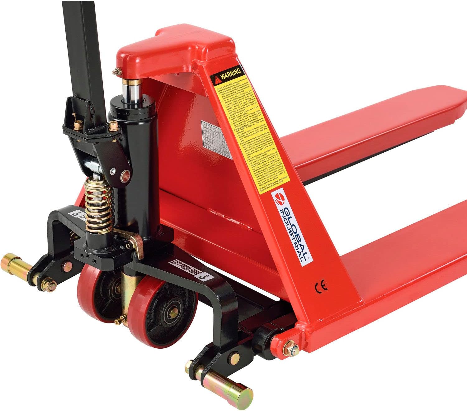 Global Industrial Manual High-Lift Skid Jack Truck, 3300 Lb. Capacity, 21" x 45" Forks