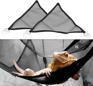 Alvinlite 2 Stück Bartagame Hängematte, Mesh Terrarium Hängematte, Schwarz Reptilien Zubehör für Chamäleon, Eidechsen, Gecko, Schlangen, Leguan, 30 x 30cm product image